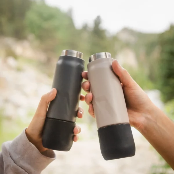 The Flask – 10oz Bottle with Removable Shot Glass-Grey - Image 4