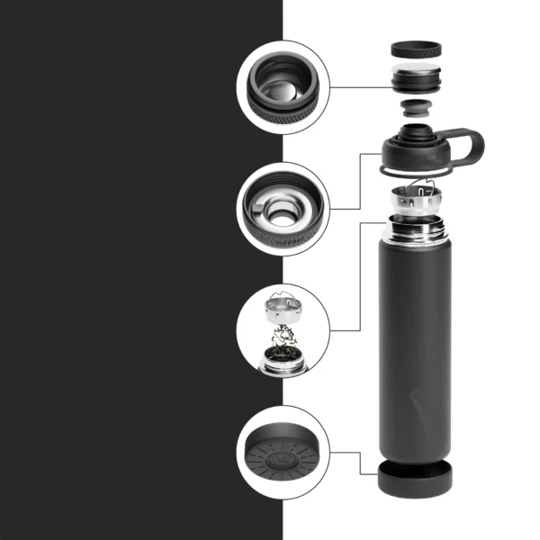 The Flask – 12oz Bottle with Removable Shot Glass - Image 3